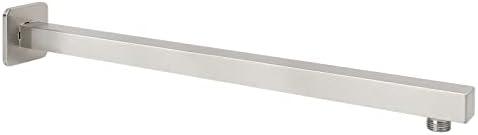 HarJue Shower Arm, Rain Shower Head Extension Extender, With Flange and Teflon Tape, Made of Thicken Stainless Steel for Bathroom Rainfall Shower (20 Inch, Brushed Nickel)
