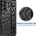 OOK Compatible with Samsung Galaxy A56 5G Case with Wrist Strap, Black Leopard TPU Shockproof Protection Slim Cover with Camera Protection for Women Girls