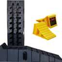 Car Ramps for Oil Changes Lift 6.7'', Vehicle Maintenance Portable Anti-Slip Ramp to Lift Cars Truck for Garage and RV Trailer Tire Change, with 2 Wheel Chocks for Safety (6.7" Lift+Wheelchocks)