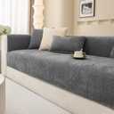 Chenille Couch Cover Waterproof, Dirt Resistant Sofa Covers,Washable and Non Slip Sofa Slipcovers for Living Room, BedroomDark Gray/36"x82"/4-Seater Sofa Cover