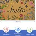 Kelarea Hello Spring Floral Door Mat, 17" x 29" Artificial Coco Coir Welcome Entry Mats with Non-Slip Backing, Easy Clean Colorful Doormat for Front Door Entrance Outside Porch Decor
