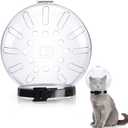 Cat Transparent Muzzle with Breathable Hood, Cat Muzzle for Grooming Adjustable Kitten Mouth Cover Helmet Anti-bite Helmet Grooming Mask for Dog Pet (XL)