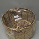 Round Wicker Storage Basket, Woven Large Water Hyacinth Bin with Handles, 12''x 7''