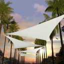 Amgo 8' x 8' x 8' White Triangle Sun Shade Sail UPF50+ Canopy Awning AGSLT, 95% UV Blockage, Water & Air Permeable, 200GSM Heavy Duty Commercial and Residential