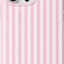 Hython for iPhone 14 Pro Max Case Cute Striped Aesthetic Design Simple Stripes Cover 6.7", Thin Slim Soft TPU Bumper Shockproof Rubber Protective Phone Cases for Women Girls Girly Boys, Pink and White