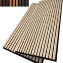 Wood Slat Wall Panel, 48'' x 24'' Wood Panels for Wall, 3D Soundproof Wall Panels, Large Acoustic Panels for Interior Ceiling and Wall Decor Noise Reduction, 2 Pack, Oak