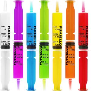 70 Pcs 7 color Jello Shots Syringes, 2 oz Reusable Plastic Tubes Syringe for Summer, Halloween Party Favors, School Graduation Party Decoration, Custom Made Drinking Pudding For Kid Adult