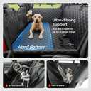 REEVAA Dog Truck Seat Cover for Back Seat, Hard Bottom Dog Hammock for Car, Pet Bed Extender for 2-4 Large Dogs, Waterproof Seat Protector, Universal XL Size Fits for Crew Cab Truck/SUV, Black