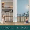 Cumbor 36" Extra Tall Baby Gate for Stairs, 29.7-48" Wide Dog Gates for Doorways, Auto Close Safety Gate for Babies and Pets, Easy Install, Pressure Mounted, Fits Doorways, Stairs, Entryways, Black