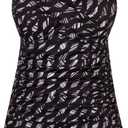 JINXUEER Plus Size Swimwear Floral Tankini Set Ruched Modest Two Piece Skirt Swimsuit for Women (10, Whitediamond)
