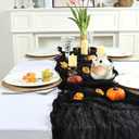 16 Pack Table Runner Black Cheesecloth 10ft Boho Gauze Fabric 120 Inch Cheese Cloth Table Runner Rustic Sheer for Holiday Baby Shower Party Décor Home Wedding Decoration