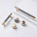 24 Pack 5 Inch 128 mm Bar Cabinet Pulls Gold and Grey Knurled Handles for Brushed Gold Drawer Pulls Cupboard Aluminum Handles