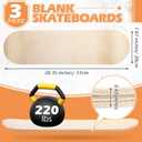 Honoson Blank Skateboard Decks Bulk for Painting 28 x 8 Inch 7-Layer Maple Double Tail Plain Skateboard Decks for Replacement and Art Painting Home Decoration