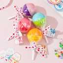 24pcs Easter Basket Stuffers for Kids,Valentines Day Gifts for Kids Classroom-Lollipop-Shaped Slime with Cards,Valentines Day Cards for Kids School Classroom,Slime kit for Girls Boys