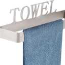 Stainless Steel Hand Towel Holder/Bar, Classic Self Adhesive Towel Rack, Modern Stylish Design for Bathroom/Kitchen, No Drill Stick on Wall (Brushed)