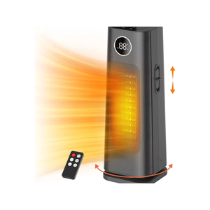 Space Heater for Indoor Use, 1500W Fast Electric Portable Ceramic Heaters with 4 Modes, 24H Timer, Thermostat Room Heater with Remote for Office Bedroom Use, Black