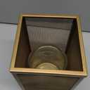 MY SWANKY HOME Contemporary Minimalist Gold Mesh Cage Candle Holders Square Pillar Hurricanes 10"×6"