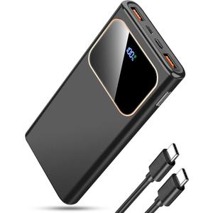 Portable Charger Power Bank Fast Charging, 10000 mAh 22.5W Battery Pack with USB-C in&Out LED Display, PD 3.0 QC 4.0 External Phone Powerbank for iPhone Samsung etc Smartphones and All USB Devices
