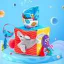 hahaland Baby Tissue Box Toy - Baby Toys 6-12 Months Montessori Toys for 6 Month Old with Textured Tails, Crinkle Tissues, Squeaky, Mirror, Play Silks Sensoy Scarves Baby Gifts 9 Month Old Travel Toys