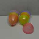 JOYIN 12 Pcs 7" Jumbo Plastic Easter Eggs, Clear 6 Assorted Colors Glitter Empty Eggs for Filling Treats Easter Party Favor Hunt Basket Stuffers Fillers Classroom Prize Supplies Toy