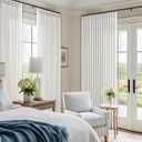 Beige White Pinch Pleated 96 Inch Curtains 2 Panel Set for Living Dining Room Neutral Thick Linen Semi Sheer Ceiling Track Curtain Light Filtering Privacy Bedroom Drapes Window Treatment W50xL96