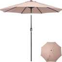 Backyard Expressions 9 ft. Patio Umbrella, Market Table Umbrella w/Tilt and Crank, 8 Ribs