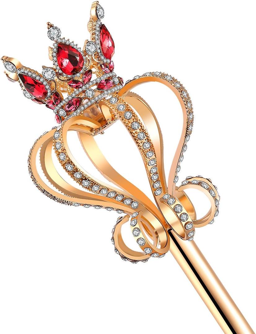 Gold Pearl Rhinestone Scepter Festival Wand Pageant Costume Props