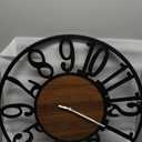 LEIKE Large Wall Clocks with Night Light Battery Operated,Silent Non Ticking,Rustic Modern Big Wood Clock for Living Room, Bedroom,Kitchen,Farmhouse,Office,Home Decor-24 Inch(Black-Arabic Number)