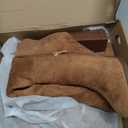 Erocalli Suede Knee-High Boots Fall Boot For Women Chunky Block High Heel Slouch Fashion Boot Round Toe Side Zipper (8, 1 Brown)