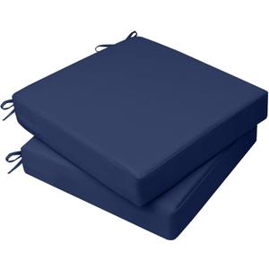 AAAAAcessories Outdoor Seat Cushions for Chairs, Waterproof, Fade-Resistant, 20" x 20" x 3", Patio Furniture Replacement Cushions, Set of 2, Navy Blue