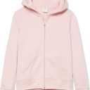 Amazon Essentials Girls and Toddlers' Fleece Zip-Up Hoodie Sweatshirt (Large, Light Mauve)