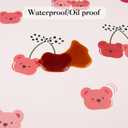 LilyCat Faux Leather Placemats Set of 6, Waterproof Oil-Proof Dining Table Mats for Kitchen, Indoor & Outdoor Heat Resistant Wipeable PU Place Mats, 18 12, Cherries and Bears