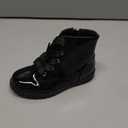 ICEBIRDS Girls Boys Combat Boots Side Zipper Ankle Shoes with Lace Up (Toddler/Little Kid) Size 11 (Black)