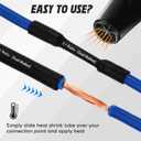 Pangda 6 Heat Shrink Tubing 3: 1 Ratio Marine Grade Adhesive Lined Waterproof Heat Shrink Tubing Black Polyolefin Sleeving Wrap Wire Insulation Tube (1/4 +3/16+3/8+1/2+1+1.5+2inch)