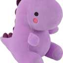 Plush Dinosaur Stuffed Animal, Cute Toys Anime Dinosaur Soft Throw Pillow Gift for Children Boys Girls Purple 10.8 inch
