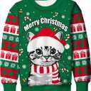 Idgreatim Boys Girls Ugly Christmas Sweater Funny 3D Long Sleeve Xmas Sweatshirt with Fleece Size 4-16 (M)