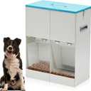 Willinglong Gravity Automatic Dog Feeder for 2 Dogs 46 lbs Capacity Galvanized Metal Self Feeding Dog Food Dispenser Large Breed for Outdoor and Indoor Use
