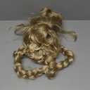 Wiggy Mermaid Blonde Braided Wig with Red-bow Earrings for Women Christmas Cindy Wig with Accessories for Halloween Christmas Costume Party (Beige)