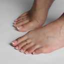 BTArtbox Press on Toenails Short, White French Tips Toenail Press Ons Square for Women, Light Weight Press on Toe Nails with Glue, Fake Toenails in 16 Sizes- 32 Toenails Kit, Timeless Grace