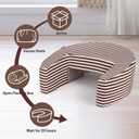 Reading Pillows for Sitting in Bed Adult, Reading Pillow for Gaming, for Working, Playing Games, Crocheting or Sitting, Lap Memory Foam Pillow with Side Pockets (Reddish Brown and White)