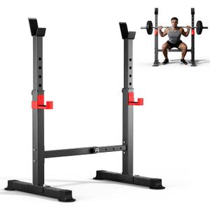 Adjustable Squat Rack, 550LBS Multi-Function Barbell Rack for Weight Lifting and Home Gym Fitness Workout Portable Squat Bench Press - Great for Beginners