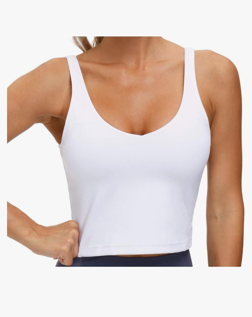 THE GYM PEOPLE Womens' Sports Bra Longline Wirefree Padded with Medium Support L