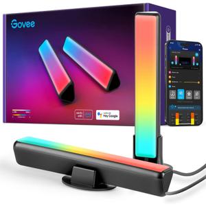 Govee Smart LED Light Bars, Work with Alexa and Google Assistant, RGBICWW WiFi TV Backlights with Scene and Music Modes for Gaming, PC, Living Room Decoration, Black