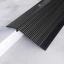 Metal Floor Transition Strip, Aluminum Threshold for Doorways, for Gap from 0.4to 1.6, for Doorways Tile Wood Vinyl Laminates, Size 36in x 4in x 1.32 in (Black, 1pack)