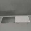 HIEEY 3 Way 360 Trifold Mirror with LED, Height Adjustable Telescoping Hooks,and 5X Magnification for Makeup,Hair Cutting/Styling (White)