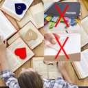 Personalized Leather Heart Bookmark with Initial, Cute Letters Custom Corner Book Mark for Reading Women, Student, Book Lovers, Teacher Appreciation Gifts (Hot Stamping -3pcs, V)