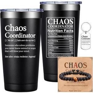 Grifarny Chaos Coordinator Tumbler Mug, Christmas Thank You Gifts for Men, Employee Teacher Appreciation Gifts, Boss Day Gift, Gift for Coworker, Administrative Assistant, Supervisors, Secretary
