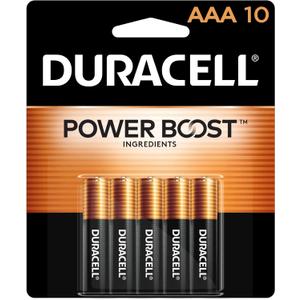 Duracell Coppertop AAA Batteries with Power Boost Ingredients, 10 Count Pack Triple A Battery with Long-lasting Power, Alkaline AAA Battery for Household and Office Devices