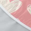 Valentines Day Round Tablecloth Fitted Best for 40"-44" Beige Pink Heart Table Cloth Vintage Elastic Edge Water-Resistant Washable Love Decoration Table Cover for Party Picnic Indoor Decor