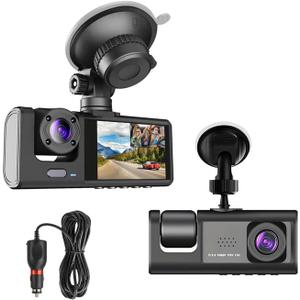 Dual Dash Camera for Car Front and Inside Dash Cam Car Security Video Recorder with Audio 1080P Vehicle Cam Plug and Play, WDR, Night Vision, G-Sensor Auto Lock, 2 Inch Screen